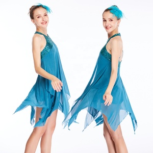 Vestido de baile lírico moderno elegante MiDee con falda asimétrica de lentejuelas y correa cruzada en la espalda para el escenario - Product Image 2