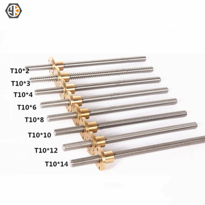 5mm 8mm 10mm 12mm acier doux/acier inoxydable vis sans fin métal bride écrou boule ACME vis sans fin <span class=keywords><strong>tige</strong></span> filetée - Product Image 3