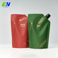 Sac de pochette de bec alimentaire réutilisable personnalisé pour la recharge de shampooing pochette de sous-emballage de boisson pochette de liquide d'emballage de bec en or