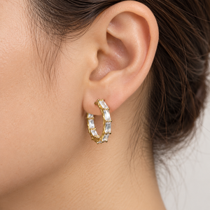 Orecchini a Cerchio Geometrici Combinati per Donne, Design Minimalista alla Moda, Accessori per Orecchie per Uso Quotidiano Estivo - Product Image 2