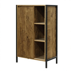 Wood Small Bathroom <b>Cabinet</b> with 2 Doors Toilet Paper Storage Wooden Slim <b>Corner</b> Unit Organizer Modern Small Spaces - Product Image 4