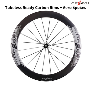 FEREI Sシリーズ レーシンググレード T700 カーボンファイバー 700C チューブレスホイールセット 光沢仕上げ 40-60mmリム深度 特許取得済み マグネット式自転車 - Product Image 3