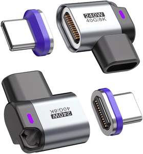 24pin Usb C Magnetische Adapter 240W, Rechthoek Magnetische Usb C Adapter Afneembaar, Pd Snel Opladen 40Gbps 8K 60Hz, Voor Donder <span class=keywords><strong>3</strong></span>/4 - Product Image 1