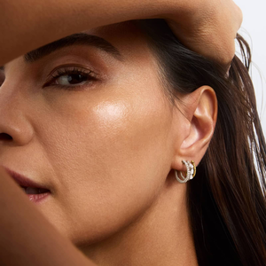 Clásicos Pendientes de Aro de Plata de Ley 925 Chapados en Oro con Moissanita, Brillo Brillante, Joyería Fina, Accesorio de Moda para Mujer - Product Image 6