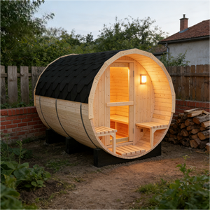 Sauna extérieur en bois massif de style européen pour 4 à 6 personnes, sauna à vapeur sèche, barils de sauna en stock - Product Image 3