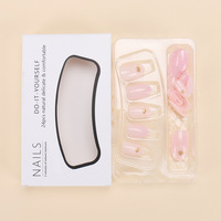 Ongles artificiels en gel souple rose luxueux et mignons, très demandés, adaptés à un usage quotidien, réutilisables, de haute qualité.