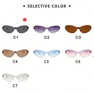 Gafas de Sol Y2K Sin Montura para Mujer, Diseño Personalizado con Logotipo 2025, Última Moda, Protección UV400, Montura Pequeña, Estilo Ojo de Gato - Product Image 4