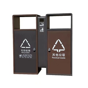 Customized outdoor stainless steel trash cans, <b>large</b> commercial sanitation trash cans, municipal scenic area property waste <b>bins</b> - Product Image 1