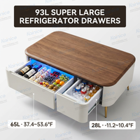 Table basse intelligente Kainice avec réfrigérateur, écran tactile, mini chargeur sans fil, port USB, meubles pour hôtel, maison, salon