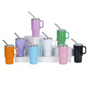 Vaso Moderno de 4 oz con Asa para Auto, con Pajita y Espacio para Hielo, Diseño Compacto para Agua y Café, Nuevo Producto - Product Image 1