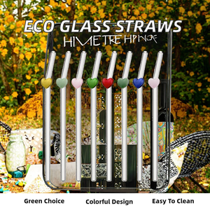 Eco-friendly Multi-Color Butterfly Flower Printed Smooth Wavy Glass <strong>Straw</strong> for Smoothies <strong>Milkshakes</strong> Twisted Bar Accessories - Product Image 2