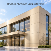 Panneau composite en aluminium brossé 4 mm 1220x2440 mm en or pour revêtement mural commercial