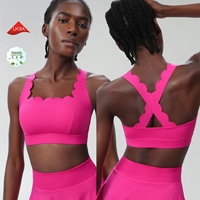 Soutien-gorge de sport personnalisé de haute qualité, ondulé, antichoc, push-up, dos croisé, pour fitness et yoga, séchage rapide