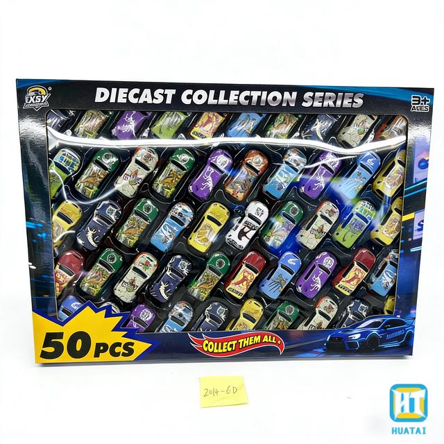 HTL Popular 60PCS Mini Metal Diecast Racing Car Toy Set with Pullback Graffiti EN71 & CE Certified for Ages 2-13+