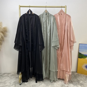 1432 #   Abaya Ligera de Satén de Primera Calidad, Abierta y Fluida, de Dos Capas, Tipo Kimono, Ideal para Cualquier Evento - Product Image 5