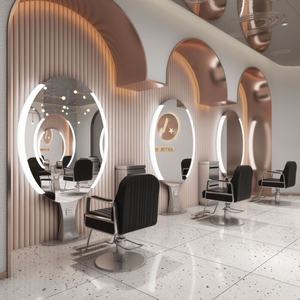Hot Sale New Fashion Luxury Barbershop Salon <b>Mirror</b> Customized Styling Station Beauty <b>Mirrors</b> Barber Furniture - Product Image 3