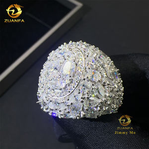 وصول جديد كميات كبيرة طراز رجالي أنيق مرصع بالكامل، ماركيز + كمثرى VVS مويسانيت ألماس 925 فضة استرلينية خاتم رجالي - Product Image 6