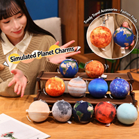 Porte-clés en peluche Z Creative personnalisé, planètes du système solaire, globe spatial éducatif, pendentif en peluche de la Terre simulée pour sac