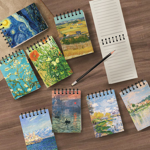 Monet Van Gogh koil garis Horizontal, <span class=keywords><strong>Notebook</strong></span> saku portabel kreatif, <span class=keywords><strong>Notebook</strong></span> kata siswa A7 - Product Image 1