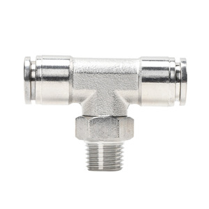 Raccord pneumatique en acier inoxydable PB6 02 8 01, connecteur à enfoncement avec filetage externe pour connexion de tuyau d'air - Product Image 1