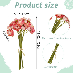 6 pièces <span class=keywords><strong>de</strong></span> fleurs artificielles <span class=keywords><strong>de</strong></span> ranunculus, <span class=keywords><strong>pivoines</strong></span> en soie ultra-réalistes pour bouquets DIY, centres <span class=keywords><strong>de</strong></span> table <span class=keywords><strong>de</strong></span> mariage et décorations intérieures - Product Image 2