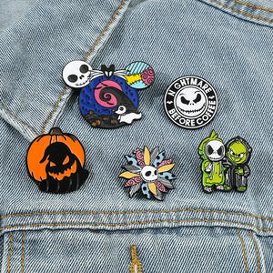 Spille in Metallo di Nightmare Before Christmas, Collezione Anime Cartoon, Decorazioni per Borse e Vestiti, Badge e Spille - Product Image 5