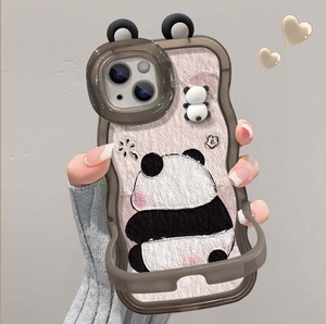 เคสโทรศัพท์ TPU แบบสองชั้นที่มองไม่เห็นขอบตุ๊กตารูปแพนด้าน่ารักสำหรับ <span class=keywords><strong>iPhone</strong></span> x XR XS 11 <span class=keywords><strong>12</strong></span> 14 15 16 Pro 17 - Product Image 2