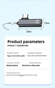 Adaptateur audio USB Type-C mâle vers 3,5 mm femelle avec blindage tressé pour appareils mobiles <span class=keywords><strong>iPhone</strong></span> et Android - Product Image 6