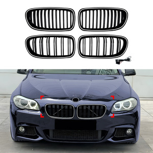 Bmw 5 Series F10 F11 Led Grille Black Horizontal Bars With Lights Front Bumper Modification - Product Image 1