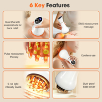 Appareil de remodelage corporel à micro-courant portable, brosse vibrante chauffante électrique pour drainage lymphatique et anti-cellulite