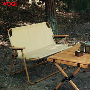 Silla Plegable para Exteriores Woqi, Negra, de Aluminio y Tela Oxford, Silla de Jardín para Dos Personas, Portátil - Product Image 4