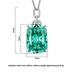 Collar con Colgante Grande de Turmalina Paraiba de Imitación de Alta Calidad, Diseño de Nido, 20*28mm, Joyería de Cobre Ecológica para Mujer, Regalo - Product Image 6
