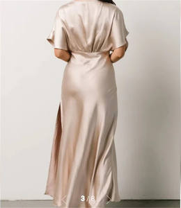 Primavera nuovo dolce moda <span class=keywords><strong>abito</strong></span> da sera comodo <span class=keywords><strong>abito</strong></span> da sera a manica corta <span class=keywords><strong>abito</strong></span> <span class=keywords><strong>Midi</strong></span> in raso testurizzato - Product Image 4