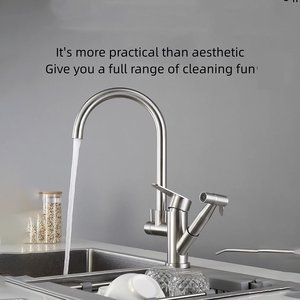 Grifo Monomando de Acero Inoxidable 304 FSH OEM con Rociador Extraíble de Rotación de 360 Grados para Fregadero de Cocina, Mezclador de Agua Fría/Caliente con Cerámica - Product Image 5