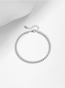 Pulsera Fina de Plata de Ley S925 con Circonitas Completas, Diseño Tenis, para Mujer, Lujo, Versátil, Ajustable, Joyería de Muñeca, Venta Caliente 2026 - Product Image 4