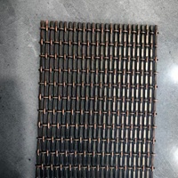 Maille en fil d'acier tissé uni, maille métallique décorative couleur cuivre pour façade architecturale/design d'intérieur/écrans de séparation