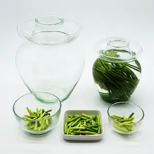 Pot de Fermentation en verre de 2500ML avec couvercle, Pot de Fermentation traditionnelle chinoise avec couvercle hermétique