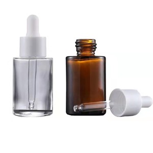 Hotsale platte schouder 30ml 40ml 50ml transparante serum glazen fles met druppelaar en gepersonaliseerd logo - Product Image 5