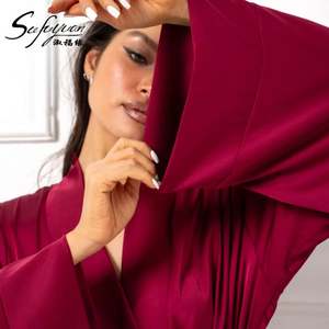 SFY-Y5068 Bata de Satén Suave de Manga Larga, Estilo Europeo y Americano, Elegante, para Mujer, Ropa de Dormir, Pijama - Product Image 5