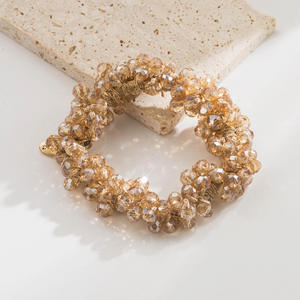 Serre-tête coréen en perles de cristal, design géométrique rétro avec perles colorées, cordon pour cheveux - Product Image 6