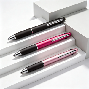 Stylo bille jetstream SXE380005 05 mm, trois couleurs, type à pression, avec grip en caoutchouc, pointe en laiton, recharges remplaçables SXR8005, pour le bureau - Product Image 4