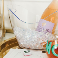 Refroidisseur de vin et de boisson portable avec logo personnalisé Seaux de bar rétro carrés en forme de bateau Seaux de bar carrés en forme de bateau Logo personnalisé pour la glace