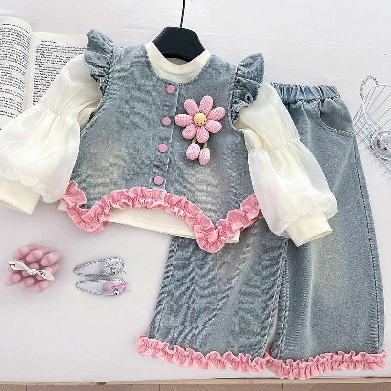 Autumn New Girls Denim Set with
