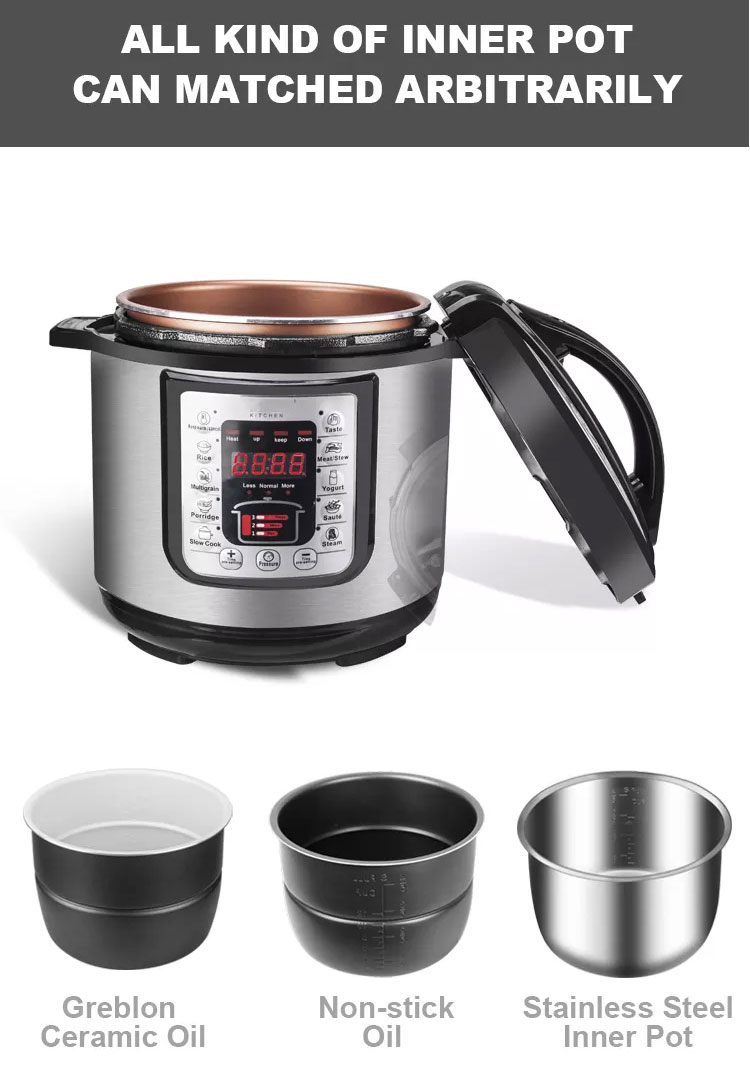 D04 All in 1 Electric Multi-purpose Pressure Cooker 5L to 12L Oem Big Size Hotel Restaurant Multi Middle East Pressure Cooker