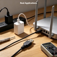 Câble de charge USB 2.0 avec connecteur cylindrique en cuivre et gaine PVC, 5.5x2.5mm, 5.5x2.1mm, 4.0x1.7mm, 3.5x1.35mm, 1A
