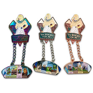 Novo design Personalizado Esmalte Duro Esmalte Macio Cadeia Pinos Emblema De Metal Artesanato pathfinder camporee pinos acreditar na promessa de lapela pin - Product Image 1