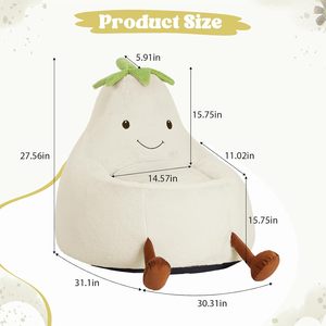 Sillón Puff de Espuma Viscoelástica - Sofá Redondo Ultra Suave de Piel Sintética de Conejo con Funda Lavable, Cómodo Sillón Relajante <span class=keywords><strong>para</strong></span> Niños y Adolescentes - Product Image 2