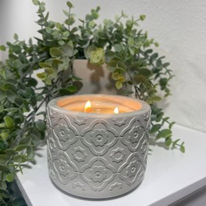 Vasi per Candele in Cemento con Motivi Geometrici alla Moda, Contenitori in Calcestruzzo per Candele Profumate, Decorazione Elegante per la Casa - Product Image 1