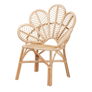 Chaise à fleurs en rotin vintage et naturel faite à la main meubles de salon décoration d'intérieur du Vietnam artisanat de haute qualité - Product Image 1