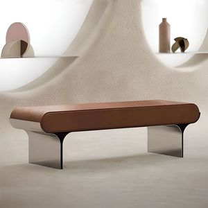 Modern Hotel Bedroom Sofa Bench Bed End Stool Living Room Comfortable Leather Shoe Stool Upholstered Bench - Product Image 5
